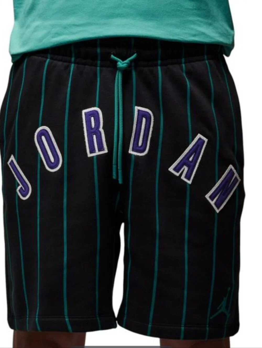 Jordan Brooklyn Fleece Striped Diamond Shorts ~ Black IB8820-045 | Men's: S *NWT